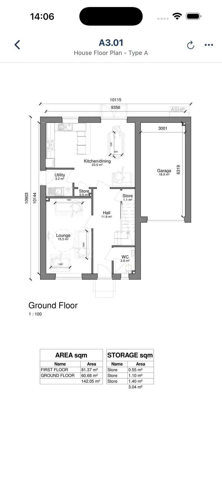 BuildersAI drawing management screen showing current revision